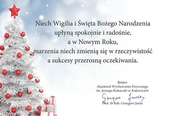 Niech Wigilia i Święta Bożego Narodzenia upłyną spokojnie i radośnie, a w Nowym Roku, marzenia niech zmienią się w rzeczywistość a sukcesy przerosną oczekiwania.