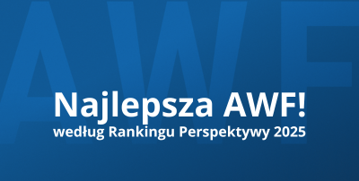 Napis Najlepsza AWF według rankingu perspektywy 
